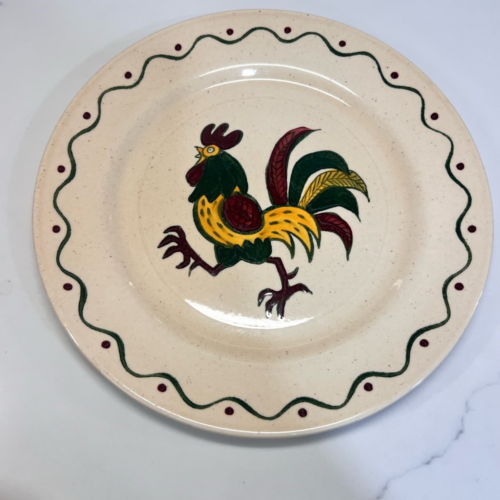 Vintage Metlox Poppytrail California Provincial Vernon Rooster 10” Dinner Plate
